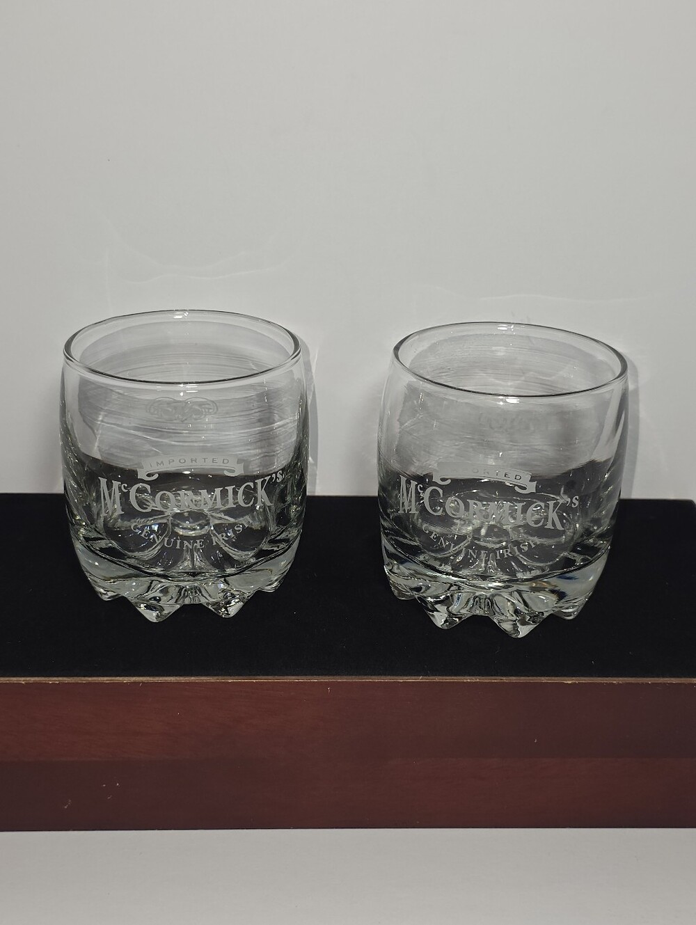 Set of 2 Vintage McCormick's Imported Irish Whiskey Rocks Glasses Bubble Base
